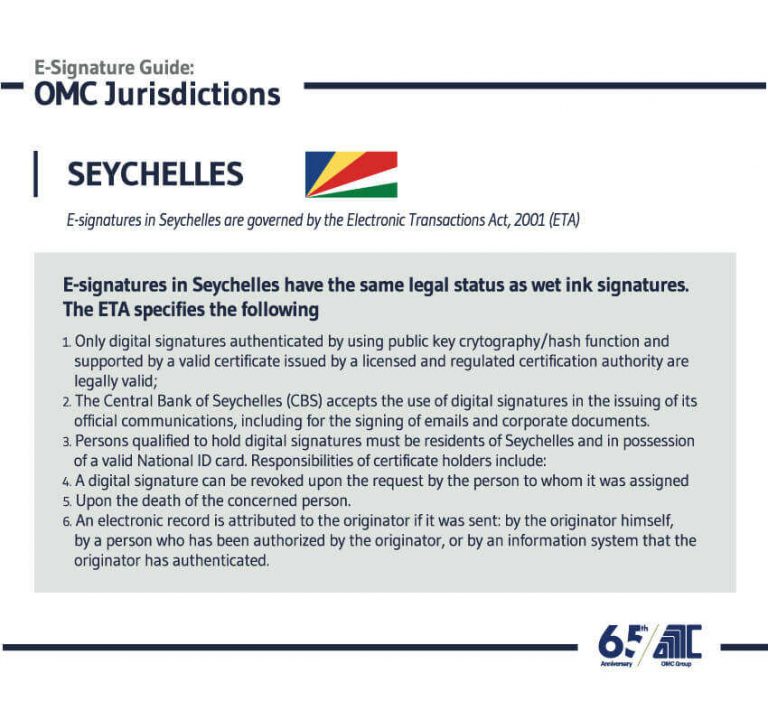 Seychelles - E-Signature Guide OMC Group Jurisdictions