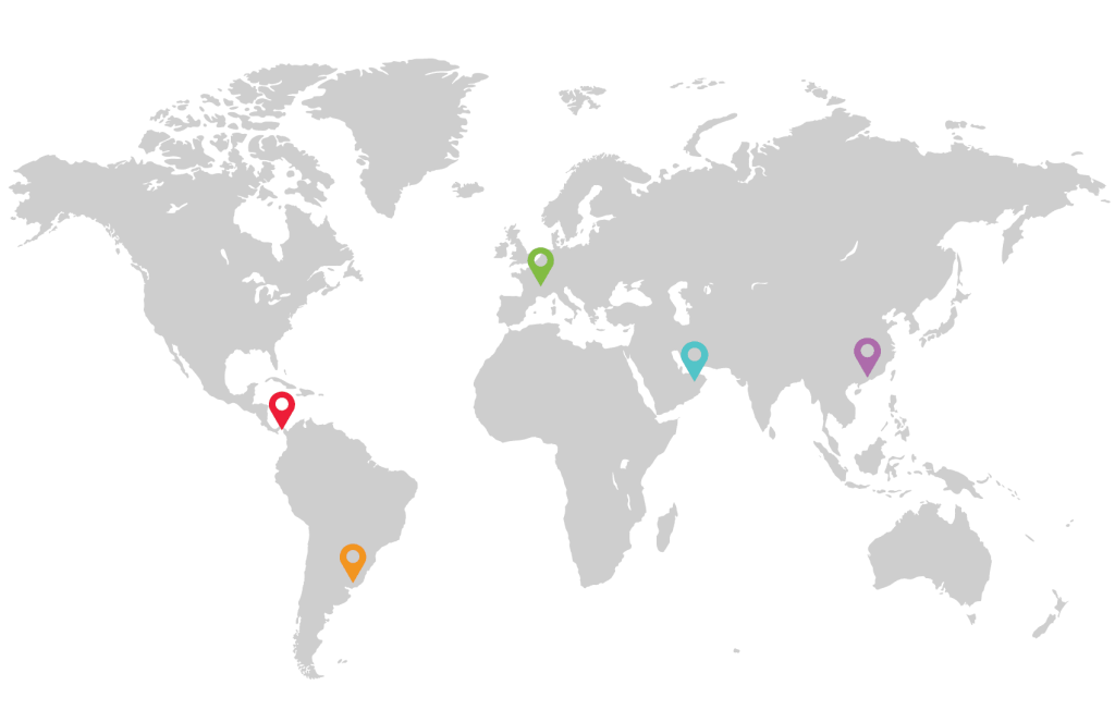 Servicios Corporativos y Fiduciarios Mapa Mundial Localizaciones de OMC Group